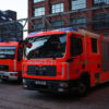 Zwei Fahrzeuge der Feuerwache Prenzlauer Berg stehen bereit. Feuerwehr Berlin 2010