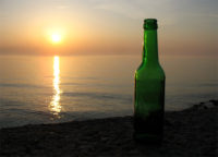 Flasche am Meer
