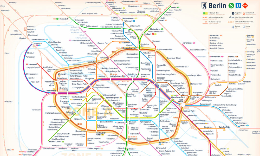 Berlin Transit Map mit Hundekopf